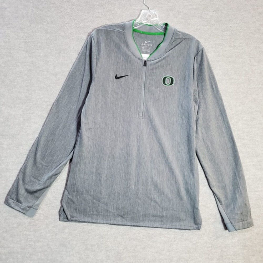 Oregon Ducks Men Sweatshirt Small Gray Nike Logo Dri Fit 1/4 Zip Pullover‎